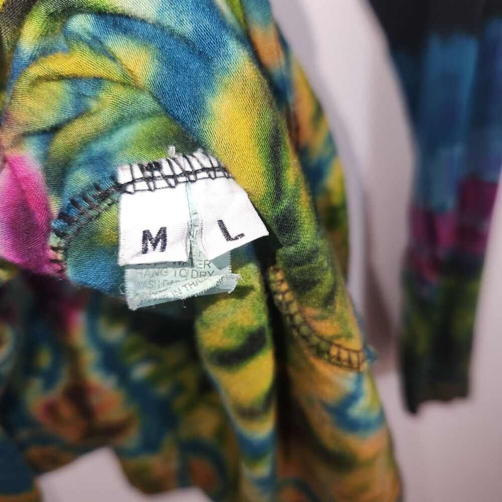Kathmandu Imports Colorful Tie-Dye Bottom Jersey Knit Top Size M/L - Picture 3 of 8